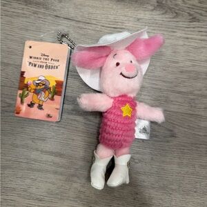Disney Japan Western Piglet “Paw And Order” Bag Charm / Keychain NWT